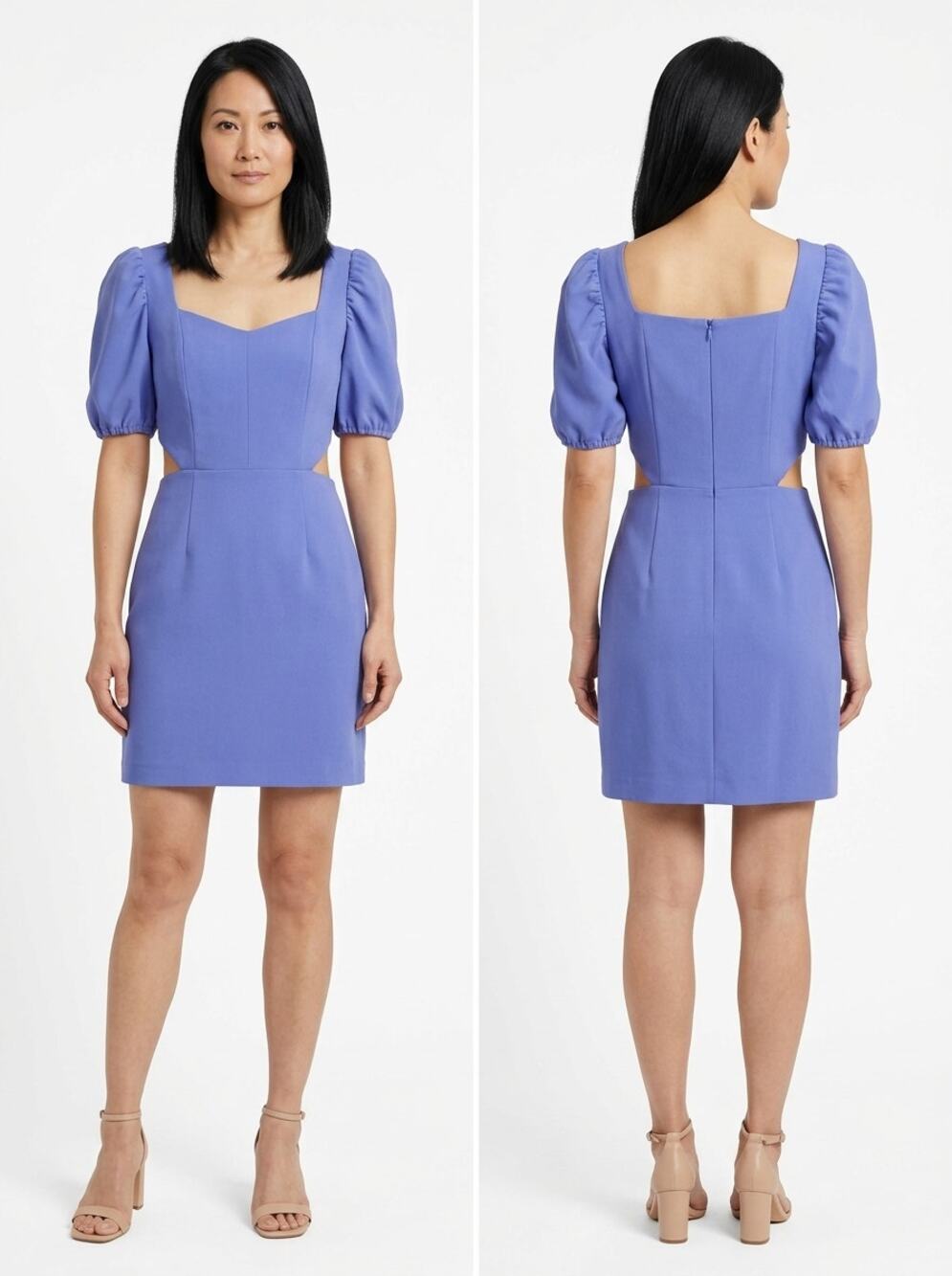 French Connection Blue Sweetheart Neck Sheath Mini Lined Dress Women Size 0